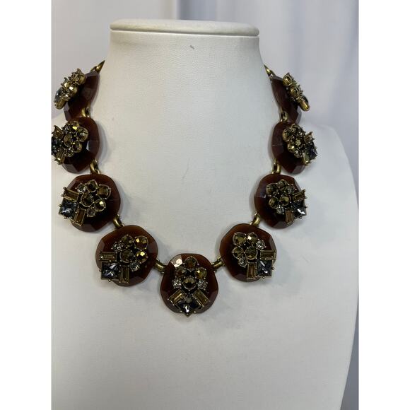 J.Crew J Crew statement necklace gold tone burnished signed costume jewelry - Picture 13 of 16